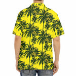 Yellow Palm Tree Pattern Print Aloha Shirt