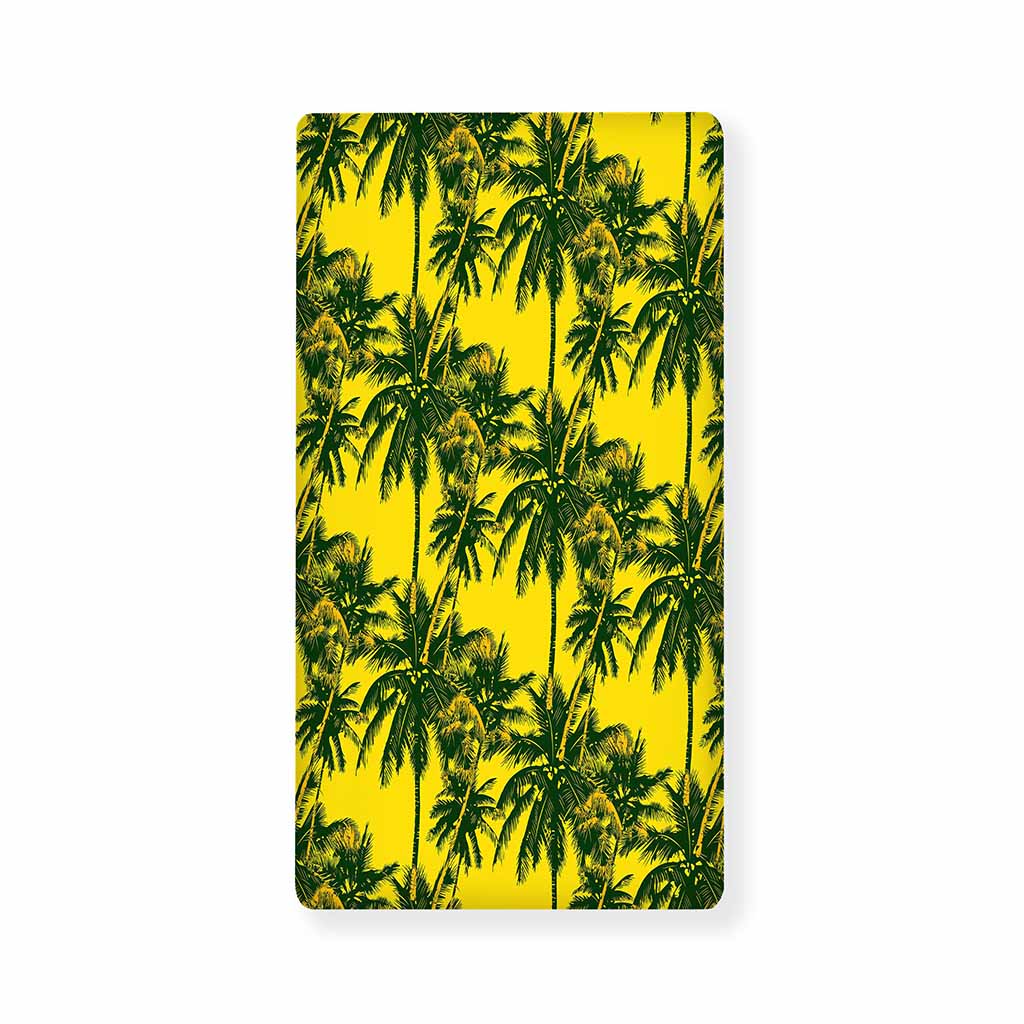 Yellow Palm Tree Pattern Print Baby Crib Sheet