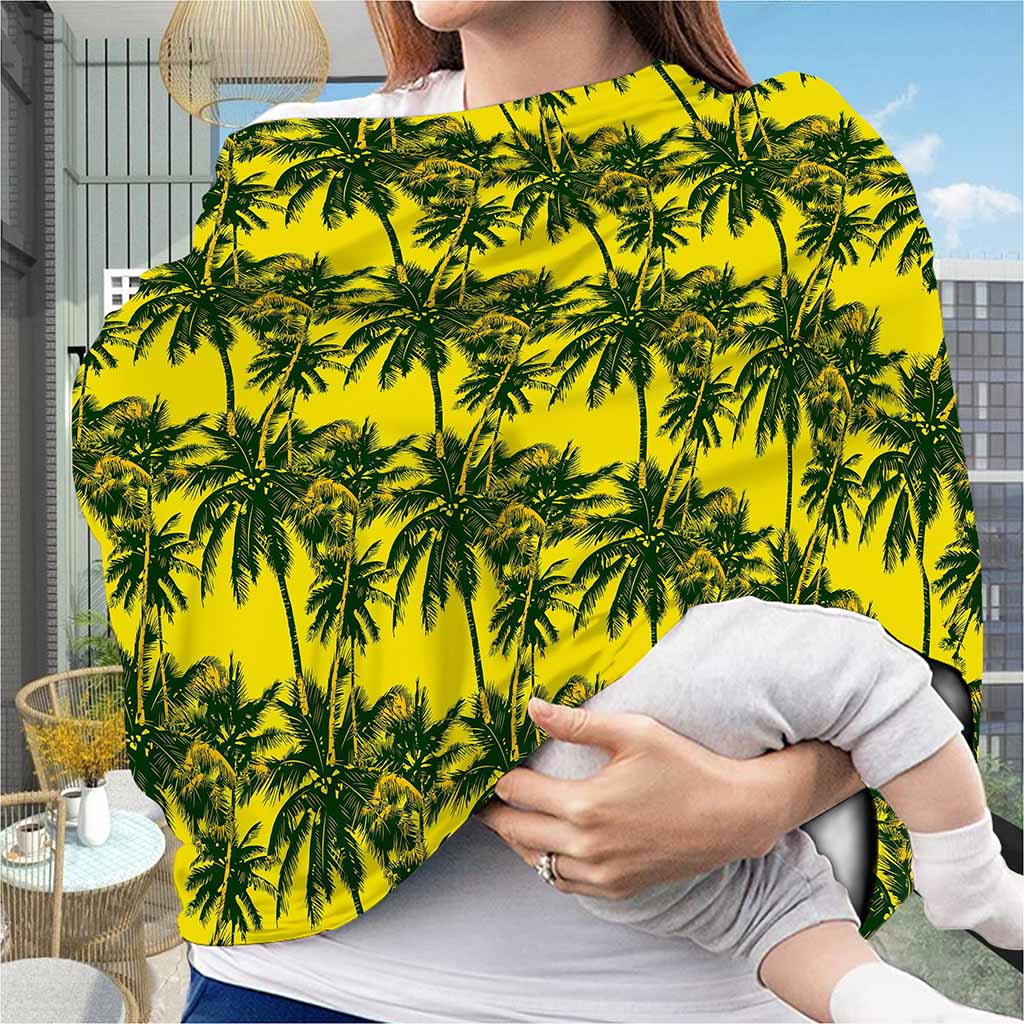 Yellow Palm Tree Pattern Print Baby Seat Cover