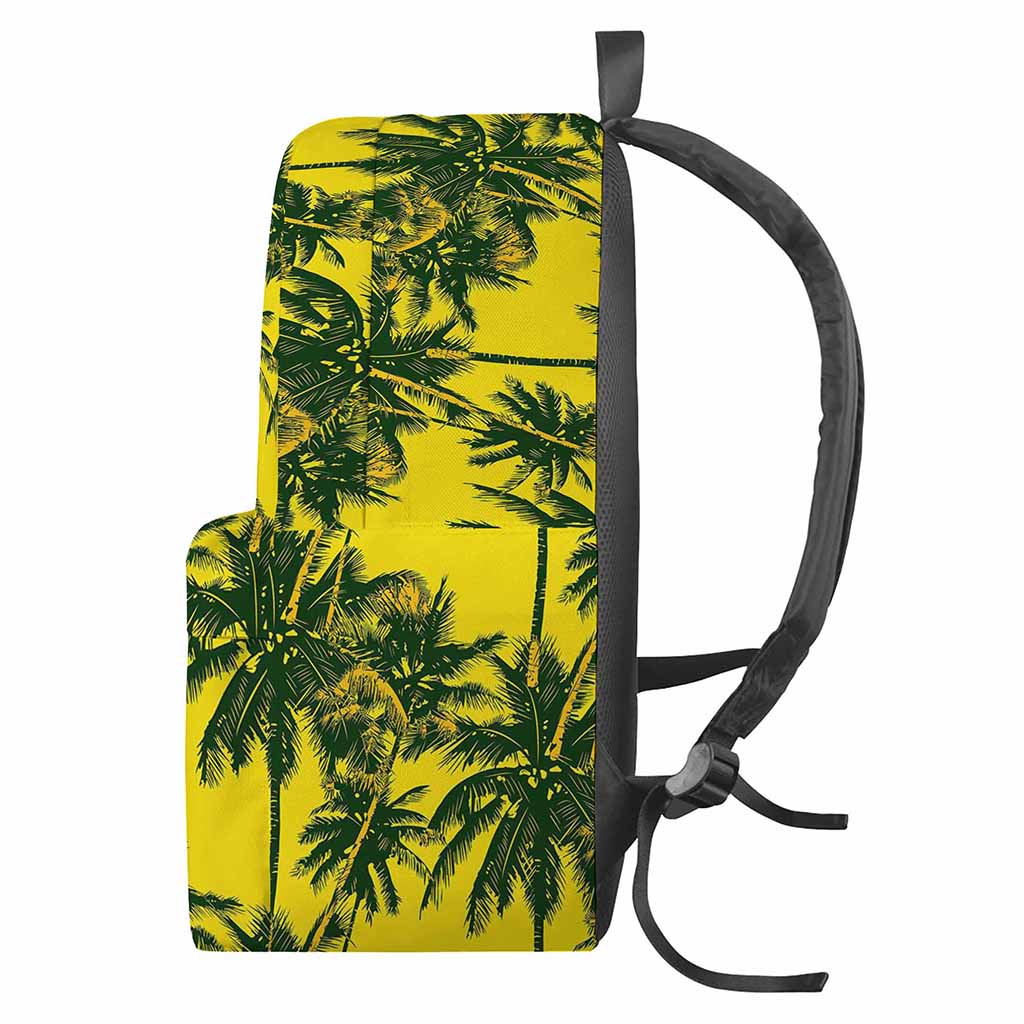 Yellow Palm Tree Pattern Print Backpack