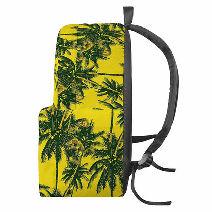 Yellow Palm Tree Pattern Print Backpack