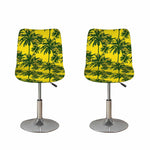 Yellow Palm Tree Pattern Print Bar Stool Covers