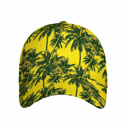 Yellow Palm Tree Pattern Print Baseball Cap