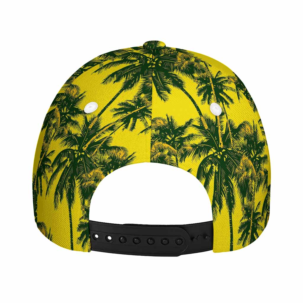 Yellow Palm Tree Pattern Print Baseball Cap