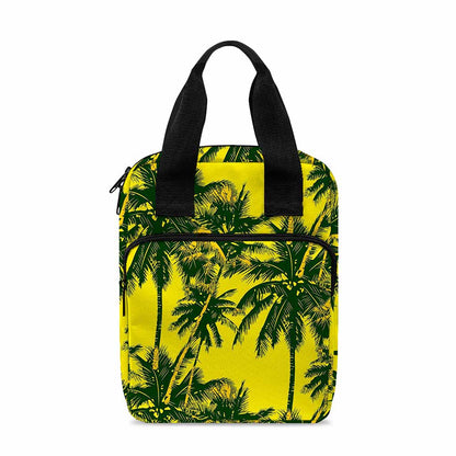 Yellow Palm Tree Pattern Print Bible Tote Bag