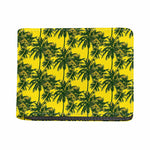 Yellow Palm Tree Pattern Print Bifold Wallet