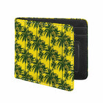 Yellow Palm Tree Pattern Print Bifold Wallet