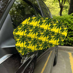 Yellow Palm Tree Pattern Print Car Side Mirror Covers