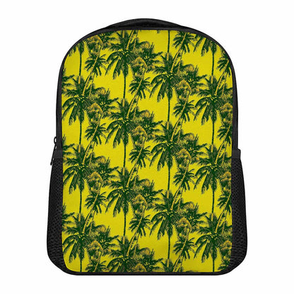 Yellow Palm Tree Pattern Print Casual Backpack