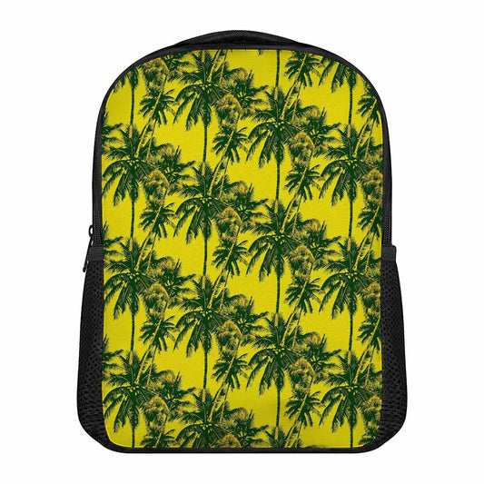 Yellow Palm Tree Pattern Print Casual Backpack