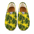 Yellow Palm Tree Pattern Print Casual Shoes