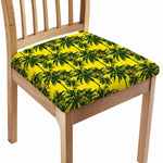Yellow Palm Tree Pattern Print Chair Cushion Cover