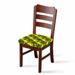 Yellow Palm Tree Pattern Print Chair Cushion Cover