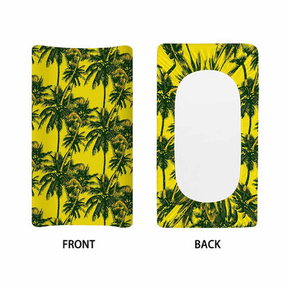 Yellow Palm Tree Pattern Print Changing Pad Cover
