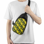 Yellow Palm Tree Pattern Print Chest Bag