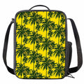 Yellow Palm Tree Pattern Print Crossbody Lunch Bag