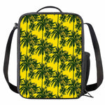 Yellow Palm Tree Pattern Print Crossbody Lunch Bag