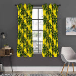 Yellow Palm Tree Pattern Print Curtain