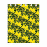 Yellow Palm Tree Pattern Print Curtain