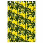 Yellow Palm Tree Pattern Print Curtain