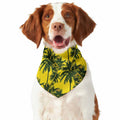 Yellow Palm Tree Pattern Print Dog Bandana