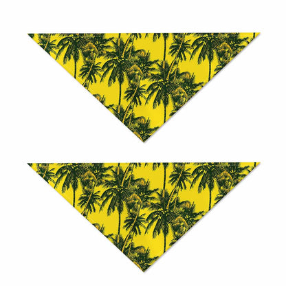 Yellow Palm Tree Pattern Print Dog Bandana