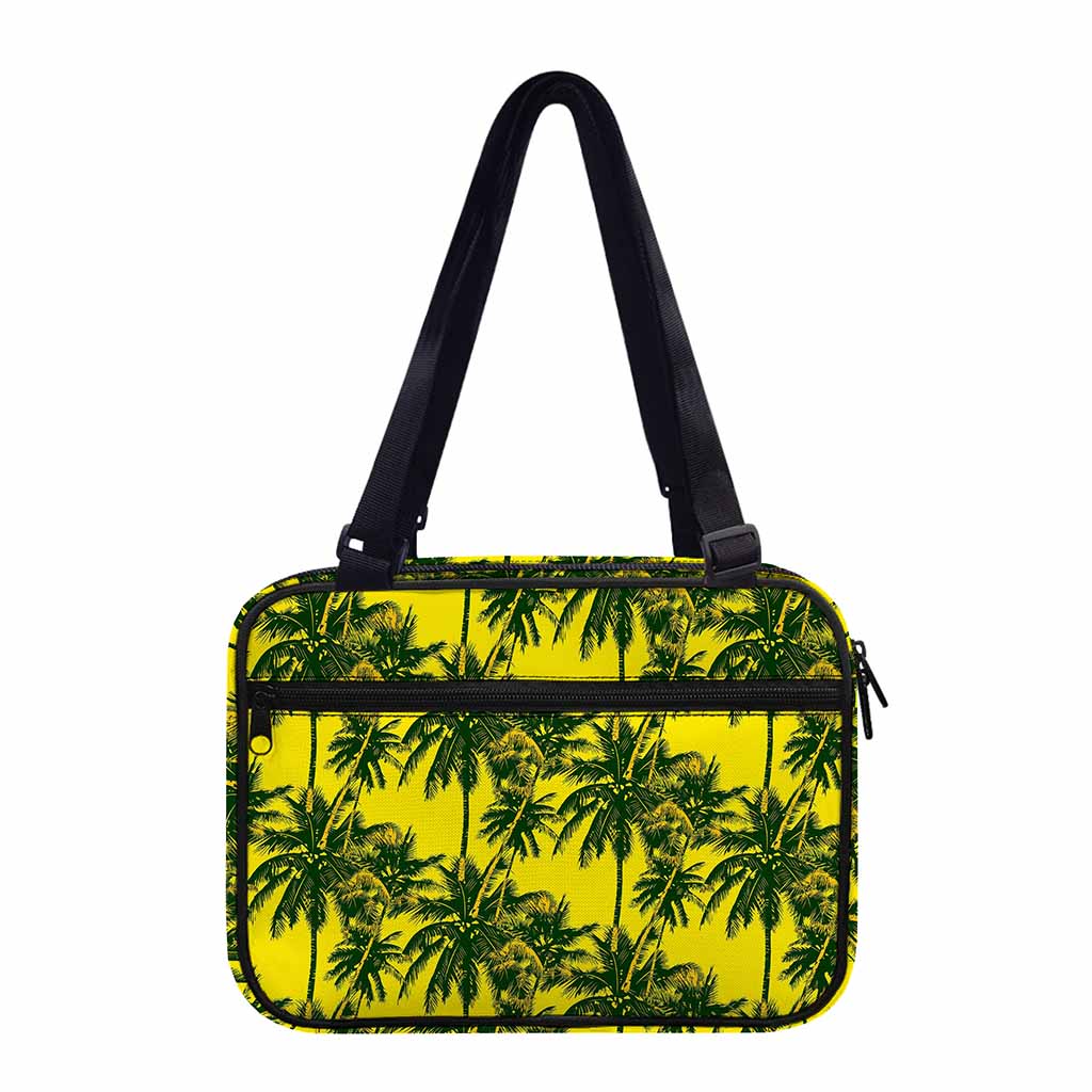 Yellow Palm Tree Pattern Print Double Strap Bible Bag