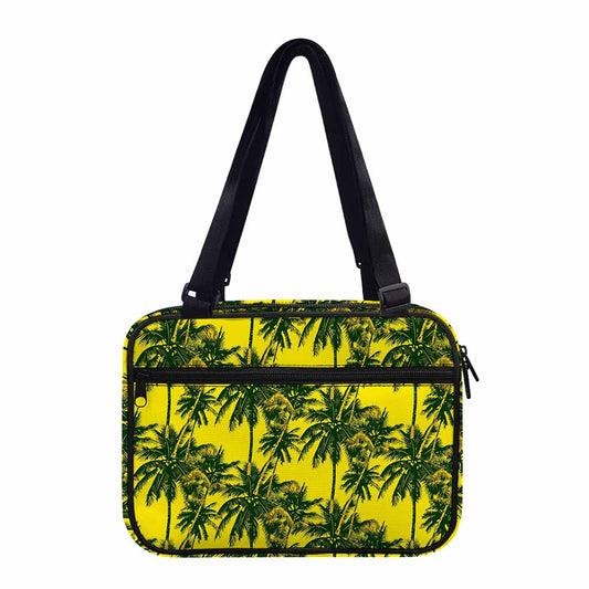 Yellow Palm Tree Pattern Print Double Strap Bible Bag