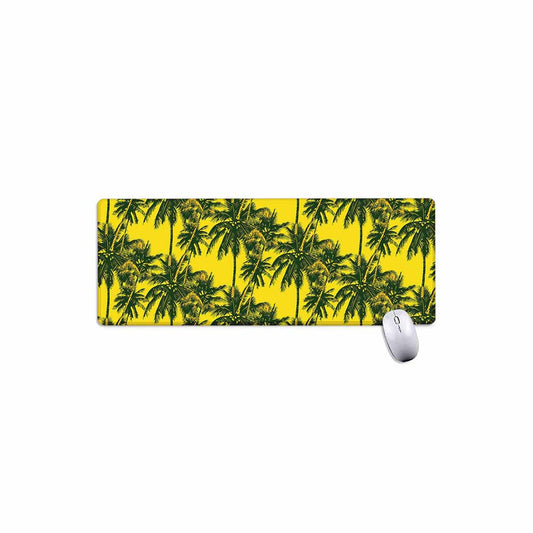 Yellow Palm Tree Pattern Print Extended Mouse Pad