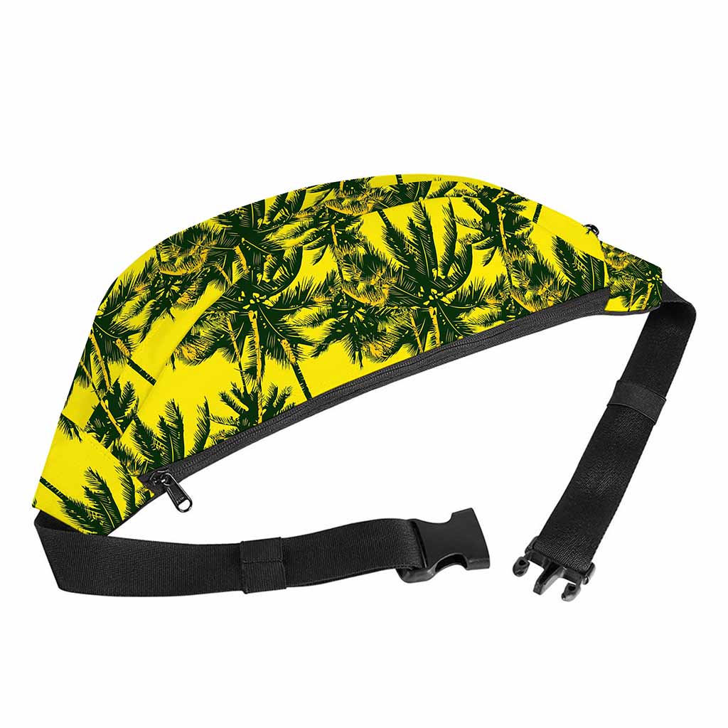 Yellow Palm Tree Pattern Print Fanny Pack