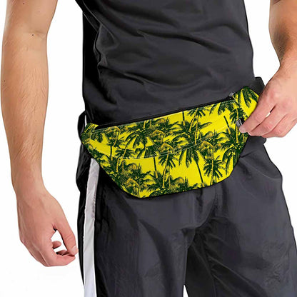 Yellow Palm Tree Pattern Print Fanny Pack