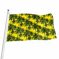 Yellow Palm Tree Pattern Print Flag