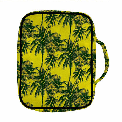 Yellow Palm Tree Pattern Print Front Pocket Bible Bag