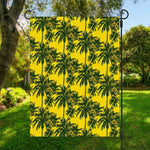 Yellow Palm Tree Pattern Print Garden Flag
