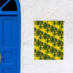 Yellow Palm Tree Pattern Print Garden Flag