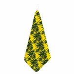 Yellow Palm Tree Pattern Print Hand Towel