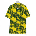 Yellow Palm Tree Pattern Print Hawaiian Shirt