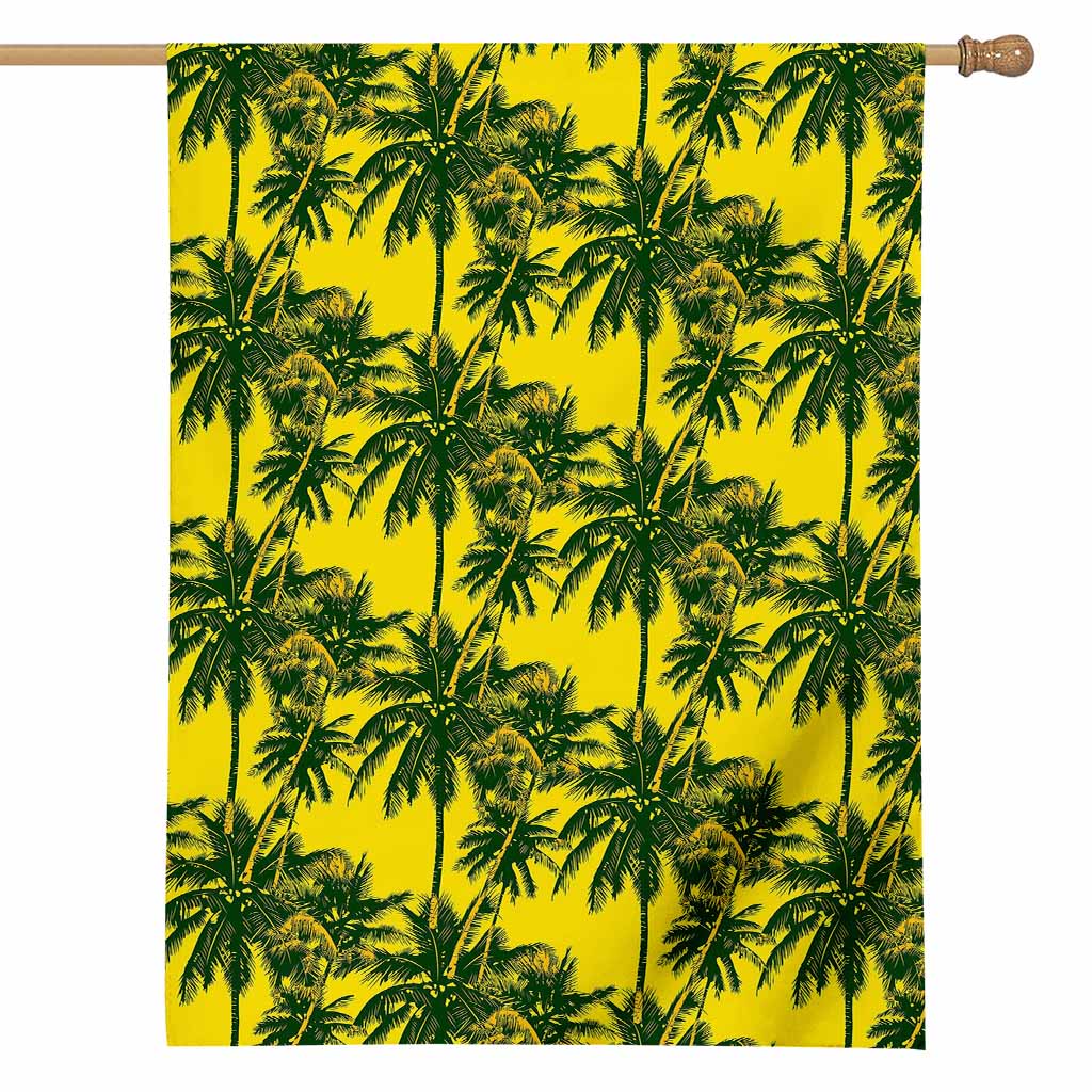 Yellow Palm Tree Pattern Print House Flag