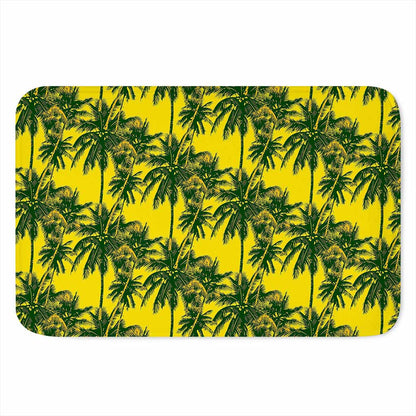 Yellow Palm Tree Pattern Print Indoor Door Mat