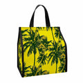 Yellow Palm Tree Pattern Print Insulated Lunch Tote