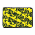 Yellow Palm Tree Pattern Print Kitchen Mat