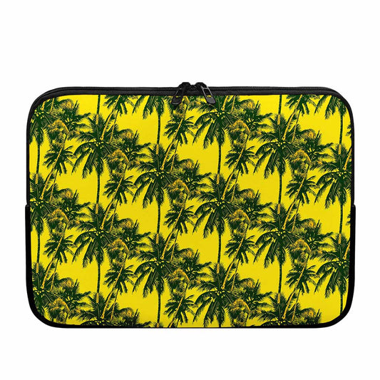 Yellow Palm Tree Pattern Print Laptop Sleeve