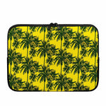 Yellow Palm Tree Pattern Print Laptop Sleeve