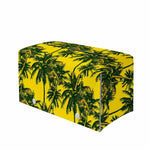 Yellow Palm Tree Pattern Print Leather Tissue Box Cover