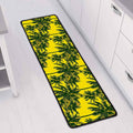 Yellow Palm Tree Pattern Print Long Kitchen Mat