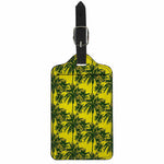 Yellow Palm Tree Pattern Print Luggage Tag