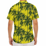 Yellow Palm Tree Pattern Print Men's Deep V-Neck Shirt