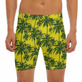Yellow Palm Tree Pattern Print Men's Long Boxer Briefs