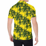 Yellow Palm Tree Pattern Print Men's Shirt