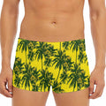 Yellow Palm Tree Pattern Print Men's Short Boxer Briefs